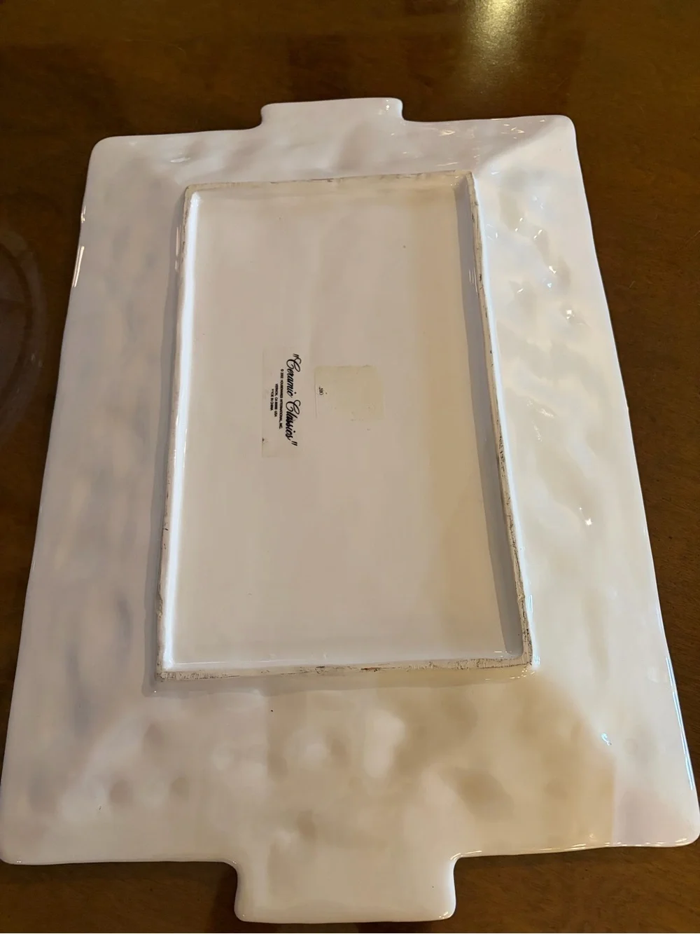 Vntg. Housewares Intl.  Ceramic Classics White Fruit Embossed Serving Platter